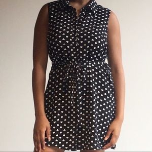F21 Navy Heart Wrap Dress
